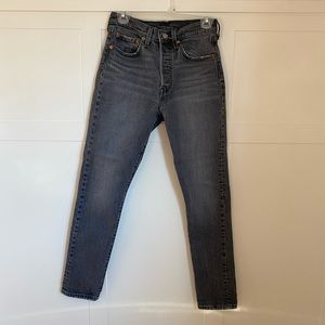 Levi’s 501 Skinny - black/gray size 27, 30 inseam